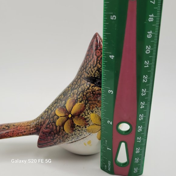 Resin Cardinal Bird Hand Painted Ganz Art w/ Flowers Songbird Figurine - Picture 9 of 10
